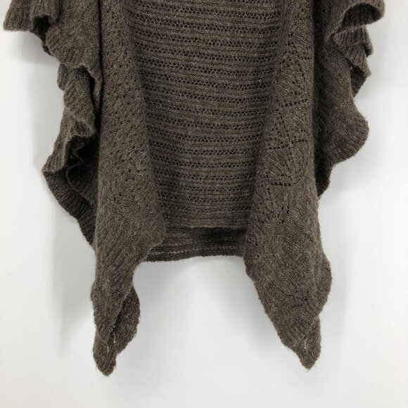Free People Snow Nymph Loose Sweater Poncho Taupe Size XS - Picture 8 of 16